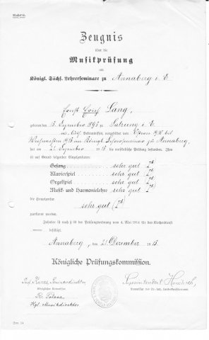 Erich Lang Musikprüfung