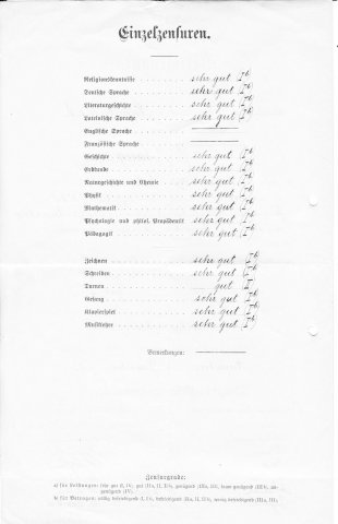 Erich Lang Reifezeugnis Seite 2